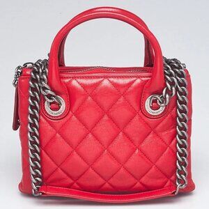 Chanel Red Quilted Leather Small Boy Chained Tote Bag